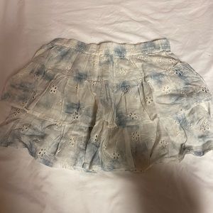 Tie dye flowy mini skirt